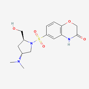 6-{[(2S,4R)-4-(dimethylamino)-2-(hydroxymethyl)pyrrolidin-1-yl]sulfonyl}-2H-1,4-benzoxazin-3(4H)-one