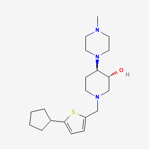 (3R*,4R*)-1-[(5-cyclopentyl-2-thienyl)methyl]-4-(4-methyl-1-piperazinyl)-3-piperidinol