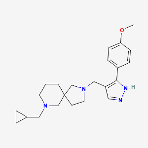 molecular formula C23H32N4O B3802289 7-(cyclopropylmethyl)-2-{[3-(4-methoxyphenyl)-1H-pyrazol-4-yl]methyl}-2,7-diazaspiro[4.5]decane 