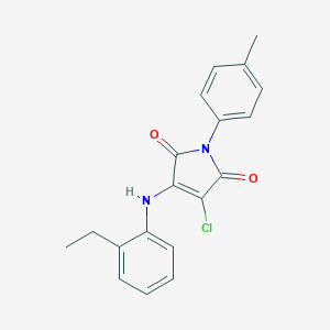 molecular formula C19H17ClN2O2 B380230 3-chloro-4-(2-ethylanilino)-1-(4-methylphenyl)-1H-pyrrole-2,5-dione CAS No. 303034-34-6