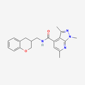 molecular formula C20H22N4O2 B3802301 N-(3,4-dihydro-2H-chromen-3-ylmethyl)-1,3,6-trimethyl-1H-pyrazolo[3,4-b]pyridine-4-carboxamide 