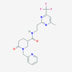 N-{2-[4-methyl-6-(trifluoromethyl)-2-pyrimidinyl]ethyl}-6-oxo-1-(2-pyridinylmethyl)-3-piperidinecarboxamide