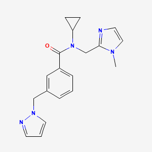 N-cyclopropyl-N-[(1-methyl-1H-imidazol-2-yl)methyl]-3-(1H-pyrazol-1-ylmethyl)benzamide