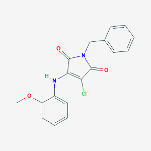 molecular formula C18H15ClN2O3 B380233 1-benzyl-3-chloro-4-(2-methoxyanilino)-1H-pyrrole-2,5-dione CAS No. 303035-01-0