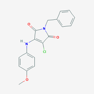 molecular formula C18H15ClN2O3 B380234 1-benzyl-3-chloro-4-(4-methoxyanilino)-1H-pyrrole-2,5-dione CAS No. 303035-03-2