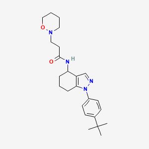 molecular formula C24H34N4O2 B3802341 N-[1-(4-tert-butylphenyl)-4,5,6,7-tetrahydro-1H-indazol-4-yl]-3-(1,2-oxazinan-2-yl)propanamide 