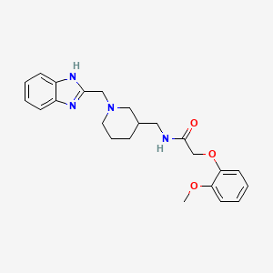 molecular formula C23H28N4O3 B3802351 N-{[1-(1H-benzimidazol-2-ylmethyl)-3-piperidinyl]methyl}-2-(2-methoxyphenoxy)acetamide 