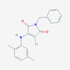 molecular formula C19H17ClN2O2 B380236 1-benzyl-3-chloro-4-(2,5-dimethylanilino)-1H-pyrrole-2,5-dione 