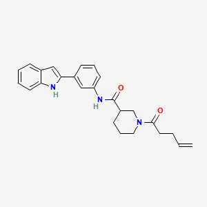 molecular formula C25H27N3O2 B3802362 N-[3-(1H-indol-2-yl)phenyl]-1-(4-pentenoyl)-3-piperidinecarboxamide 