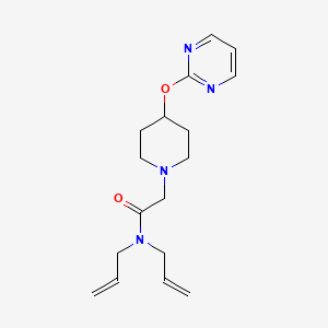 molecular formula C17H24N4O2 B3802372 N,N-diallyl-2-[4-(pyrimidin-2-yloxy)piperidin-1-yl]acetamide 