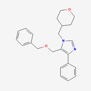 molecular formula C23H26N2O2 B3802376 5-[(benzyloxy)methyl]-4-phenyl-1-(tetrahydro-2H-pyran-4-ylmethyl)-1H-imidazole 