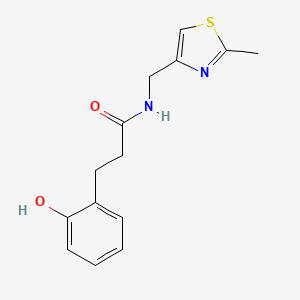 molecular formula C14H16N2O2S B3802404 3-(2-hydroxyphenyl)-N-[(2-methyl-1,3-thiazol-4-yl)methyl]propanamide 