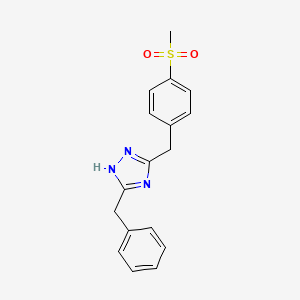 molecular formula C17H17N3O2S B3802418 3-benzyl-5-[4-(methylsulfonyl)benzyl]-1H-1,2,4-triazole 