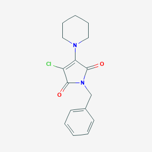 molecular formula C16H17ClN2O2 B380243 1-benzyl-3-chloro-4-(1-piperidinyl)-1H-pyrrole-2,5-dione 