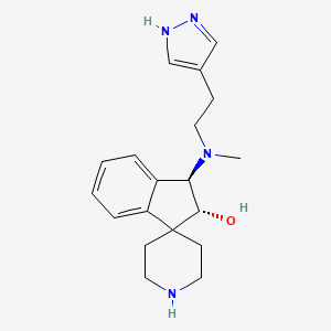 rel-(2R,3R)-3-{methyl[2-(1H-pyrazol-4-yl)ethyl]amino}-2,3-dihydrospiro[indene-1,4'-piperidin]-2-ol bis(trifluoroacetate) (salt)