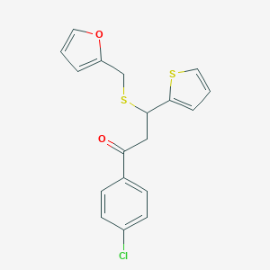 molecular formula C18H15ClO2S2 B380247 1-(4-Chlorophenyl)-3-[(2-furylmethyl)thio]-3-thien-2-ylpropan-1-one CAS No. 325992-87-8