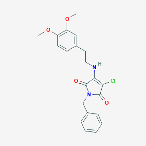 molecular formula C21H21ClN2O4 B380248 1-benzyl-3-chloro-4-{[2-(3,4-dimethoxyphenyl)ethyl]amino}-1H-pyrrole-2,5-dione 