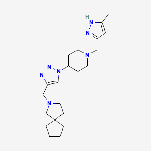 2-[(1-{1-[(5-methyl-1H-pyrazol-3-yl)methyl]-4-piperidinyl}-1H-1,2,3-triazol-4-yl)methyl]-2-azaspiro[4.4]nonane bis(trifluoroacetate)