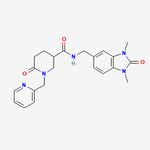 N-[(1,3-dimethyl-2-oxo-2,3-dihydro-1H-benzimidazol-5-yl)methyl]-6-oxo-1-(2-pyridinylmethyl)-3-piperidinecarboxamide