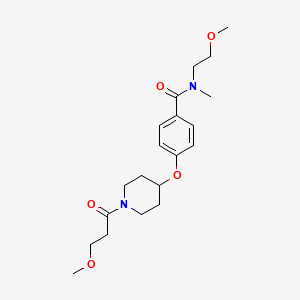 N-(2-methoxyethyl)-4-{[1-(3-methoxypropanoyl)-4-piperidinyl]oxy}-N-methylbenzamide