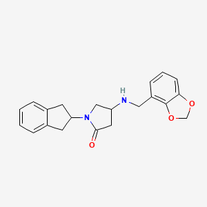 4-[(1,3-benzodioxol-4-ylmethyl)amino]-1-(2,3-dihydro-1H-inden-2-yl)-2-pyrrolidinone