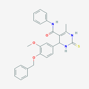 molecular formula C26H25N3O3S B380256 4-[4-(benzyloxy)-3-methoxyphenyl]-6-methyl-N-phenyl-2-thioxo-1,2,3,4-tetrahydropyrimidine-5-carboxamide 