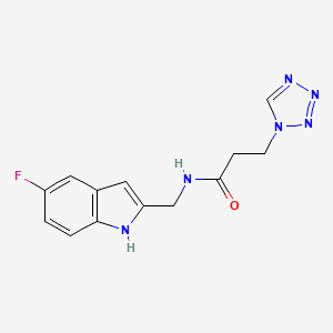 N-[(5-fluoro-1H-indol-2-yl)methyl]-3-(1H-tetrazol-1-yl)propanamide