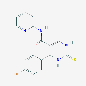 molecular formula C17H15BrN4OS B380257 4-(4-bromophenyl)-6-methyl-N-pyridin-2-yl-2-thioxo-1,2,3,4-tetrahydropyrimidine-5-carboxamide 