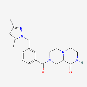 8-{3-[(3,5-dimethyl-1H-pyrazol-1-yl)methyl]benzoyl}hexahydro-2H-pyrazino[1,2-a]pyrazin-1(6H)-one