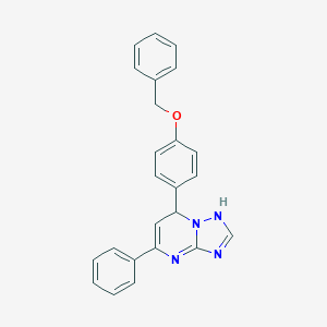 molecular formula C24H20N4O B380261 7-[4-(Benzyloxy)phenyl]-5-phenyl-4,7-dihydro[1,2,4]triazolo[1,5-a]pyrimidine CAS No. 385399-37-1