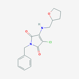 molecular formula C16H17ClN2O3 B380262 1-Benzyl-3-chloro-4-[(tetrahydro-furan-2-ylmethyl)-amino]-pyrrole-2,5-dione CAS No. 303035-12-3