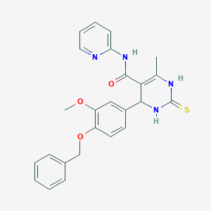 molecular formula C25H24N4O3S B380263 4-[4-(benzyloxy)-3-methoxyphenyl]-6-methyl-N-pyridin-2-yl-2-thioxo-1,2,3,4-tetrahydropyrimidine-5-carboxamide 