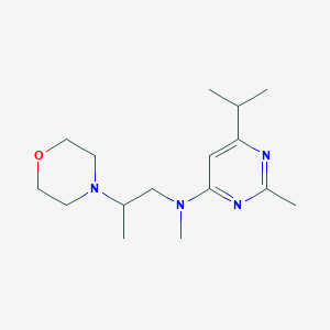 molecular formula C16H28N4O B3802635 6-isopropyl-N,2-dimethyl-N-(2-morpholin-4-ylpropyl)pyrimidin-4-amine 