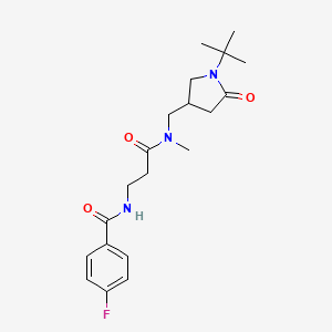 molecular formula C20H28FN3O3 B3802676 N-{3-[[(1-tert-butyl-5-oxopyrrolidin-3-yl)methyl](methyl)amino]-3-oxopropyl}-4-fluorobenzamide 