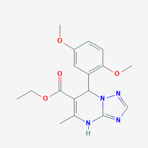 molecular formula C17H20N4O4 B380268 Ethyl 7-(2,5-dimethoxyphenyl)-5-methyl-4,7-dihydro[1,2,4]triazolo[1,5-a]pyrimidine-6-carboxylate 