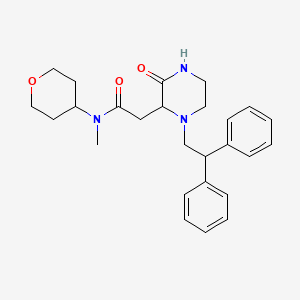 molecular formula C26H33N3O3 B3802709 2-[1-(2,2-diphenylethyl)-3-oxopiperazin-2-yl]-N-methyl-N-(oxan-4-yl)acetamide 