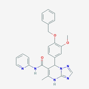 molecular formula C26H24N6O3 B380271 7-(4-(benzyloxy)-3-methoxyphenyl)-5-methyl-N-(pyridin-2-yl)-4,7-dihydro-[1,2,4]triazolo[1,5-a]pyrimidine-6-carboxamide CAS No. 361481-25-6