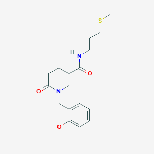 molecular formula C18H26N2O3S B3802735 1-(2-methoxybenzyl)-N-[3-(methylthio)propyl]-6-oxo-3-piperidinecarboxamide 