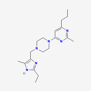 4-{4-[(2-ethyl-4-methyl-1H-imidazol-5-yl)methyl]piperazin-1-yl}-2-methyl-6-propylpyrimidine