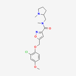 5-[(2-chloro-4-methoxyphenoxy)methyl]-N-methyl-N-[(1-methylpyrrolidin-2-yl)methyl]-1,2-oxazole-3-carboxamide