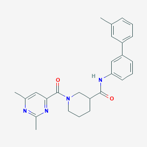 molecular formula C26H28N4O2 B3802757 1-[(2,6-dimethyl-4-pyrimidinyl)carbonyl]-N-(3'-methyl-3-biphenylyl)-3-piperidinecarboxamide 