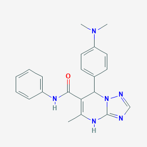 molecular formula C21H22N6O B380277 7-[4-(dimethylamino)phenyl]-5-methyl-N-phenyl-4,7-dihydro[1,2,4]triazolo[1,5-a]pyrimidine-6-carboxamide CAS No. 361481-12-1