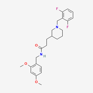 molecular formula C24H30F2N2O3 B3802779 3-[1-(2,6-difluorobenzyl)-3-piperidinyl]-N-(2,4-dimethoxybenzyl)propanamide 