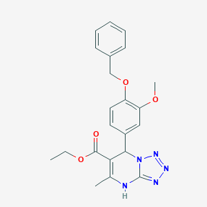 molecular formula C22H23N5O4 B380281 Ethyl 7-[4-(benzyloxy)-3-methoxyphenyl]-5-methyl-4,7-dihydrotetraazolo[1,5-a]pyrimidine-6-carboxylate 
