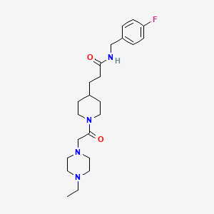 3-{1-[(4-ethyl-1-piperazinyl)acetyl]-4-piperidinyl}-N-(4-fluorobenzyl)propanamide