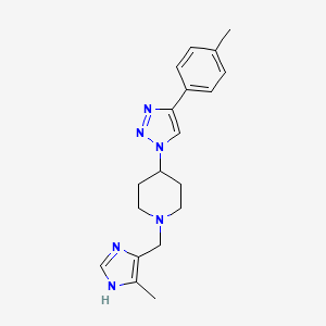 molecular formula C19H24N6 B3802838 1-[(4-methyl-1H-imidazol-5-yl)methyl]-4-[4-(4-methylphenyl)-1H-1,2,3-triazol-1-yl]piperidine bis(trifluoroacetate) 