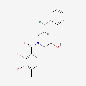 molecular formula C19H19F2NO2 B3802845 2,3-difluoro-N-(2-hydroxyethyl)-4-methyl-N-[(2E)-3-phenylprop-2-en-1-yl]benzamide 