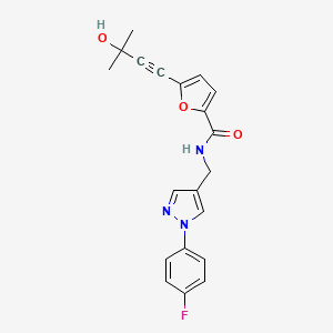 molecular formula C20H18FN3O3 B3802856 N-{[1-(4-fluorophenyl)-1H-pyrazol-4-yl]methyl}-5-(3-hydroxy-3-methylbut-1-yn-1-yl)-2-furamide 