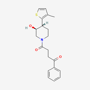 molecular formula C20H23NO3S B3802863 4-[(3S*,4R*)-3-hydroxy-4-(3-methyl-2-thienyl)piperidin-1-yl]-4-oxo-1-phenylbutan-1-one 