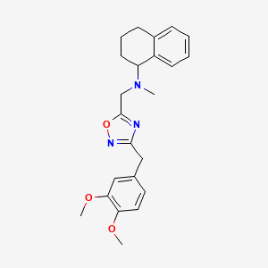 molecular formula C23H27N3O3 B3802867 N-{[3-(3,4-dimethoxybenzyl)-1,2,4-oxadiazol-5-yl]methyl}-N-methyl-1,2,3,4-tetrahydro-1-naphthalenamine 